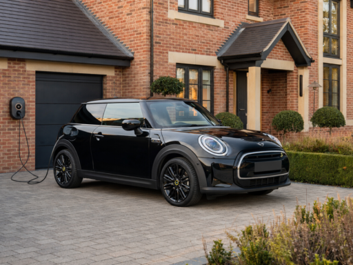 Mini Electric EV car in family life