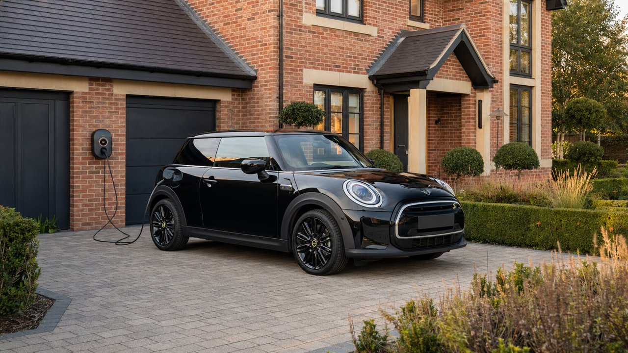 Mini Electric EV car in family life